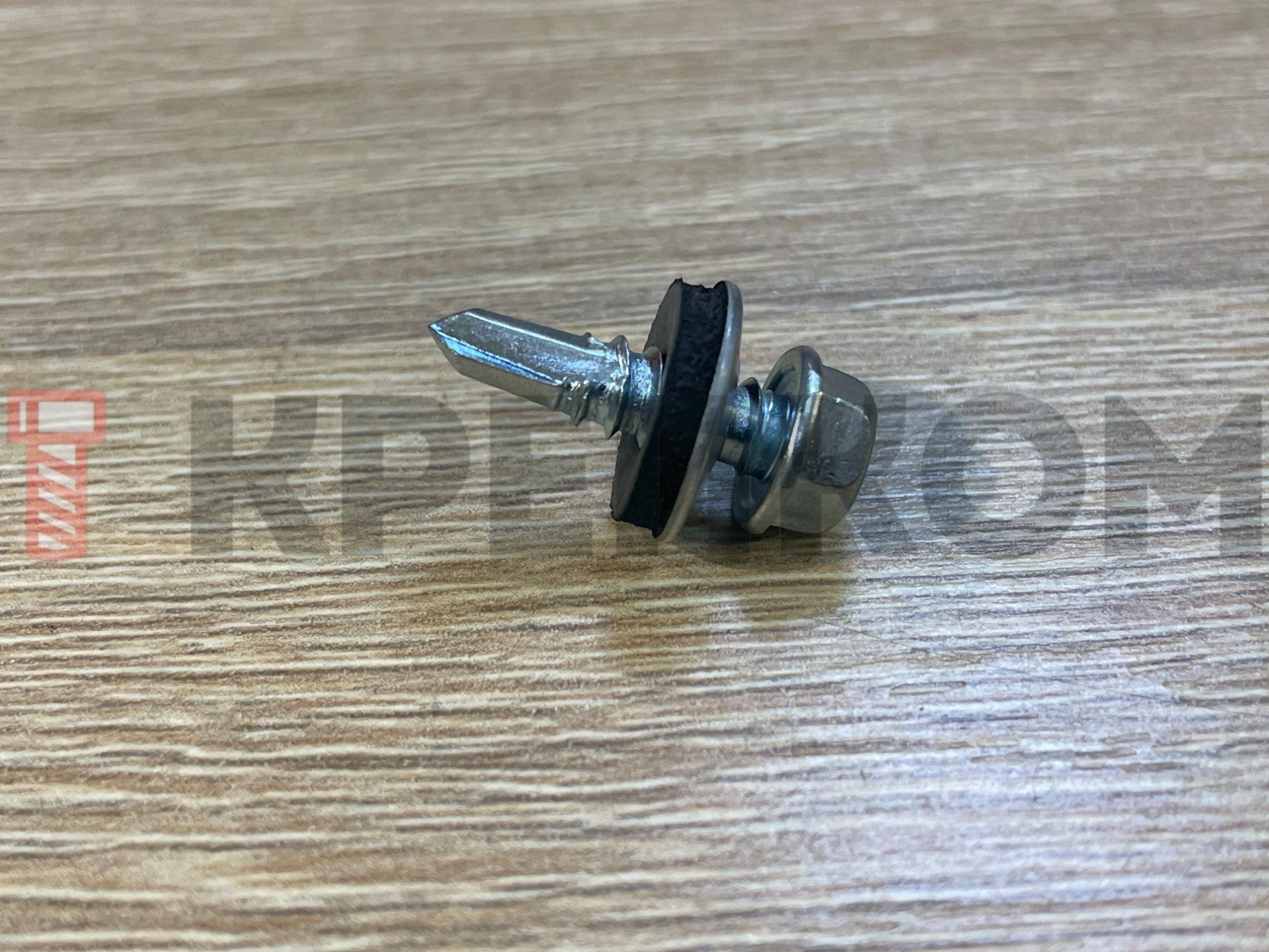 Саморез кровельный 5,5х19 мм со сверлом №3 и шайбой EPDM Daxmer 304287, оцинкованная сталь - фото