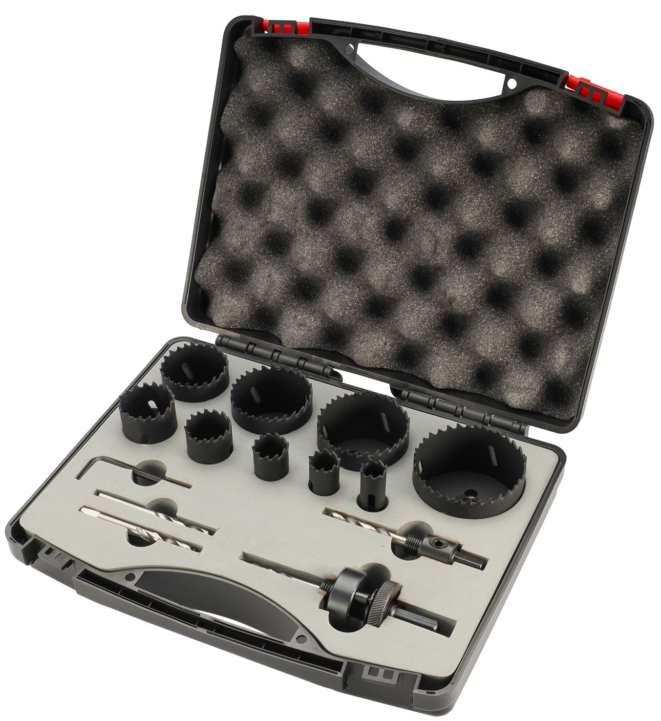 Набор коронок 16-67 мм HSSE-Co8 H-Tools 04403220, биметаллические, 14 предметов - фото