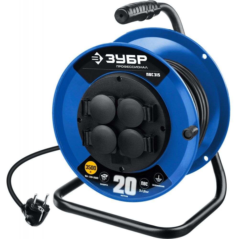 Удлинитель силовой на катушке ПВС-315 Профессионал ЗУБР - фото