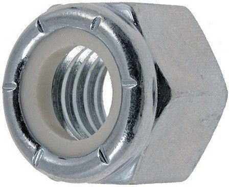 Гайка дюймовая 3/4"-16 UNF с нейлоновой вставкой DIN 985 (NE series), оцинкованная сталь - фото