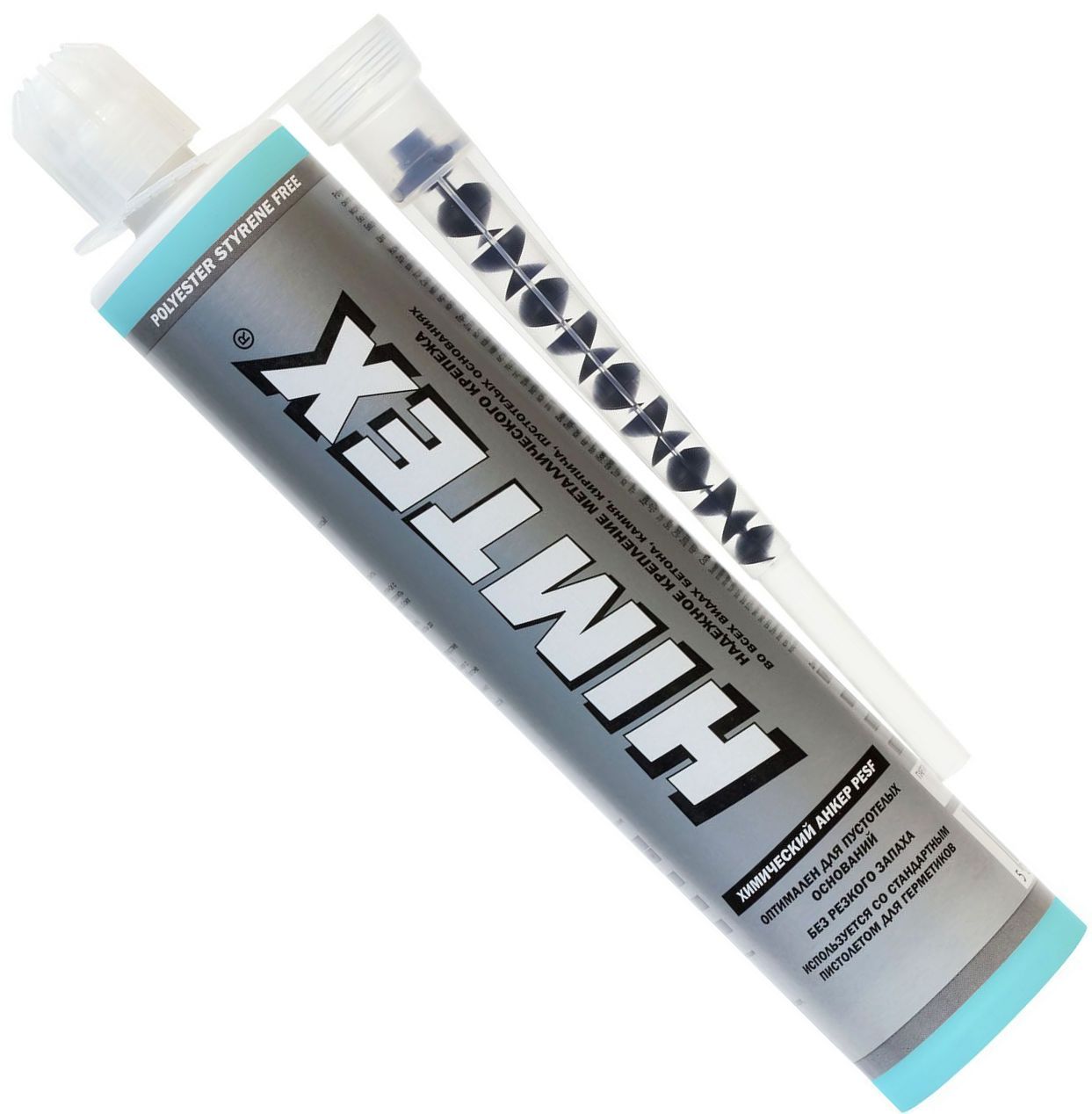 Химический анкер для пустотелых оснований и бетона 300 мл Himtex PESF-100 138465, полиэстерная смола, 1 насадка - фото