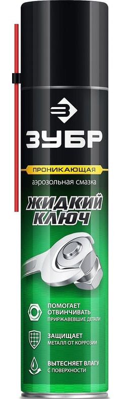 Смазка аэрозольная проникающая Жидкий ключ 400 мл ЗУБР 41446 - фото