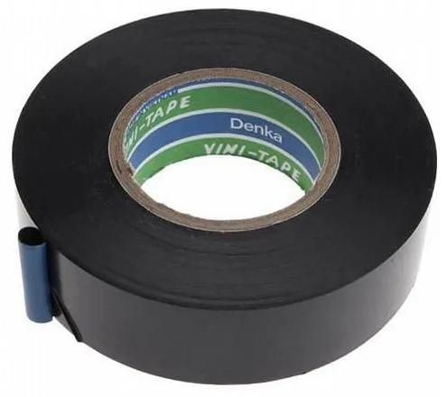 Изолента ПВХ 19 мм, 25 м Vini-Tape Denka, черная - фото