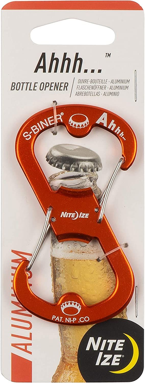 Карабин-открывалка Nite Ize Ahhh S-Biner SBOA-19-R6, алюминий, оранжевый - фото
