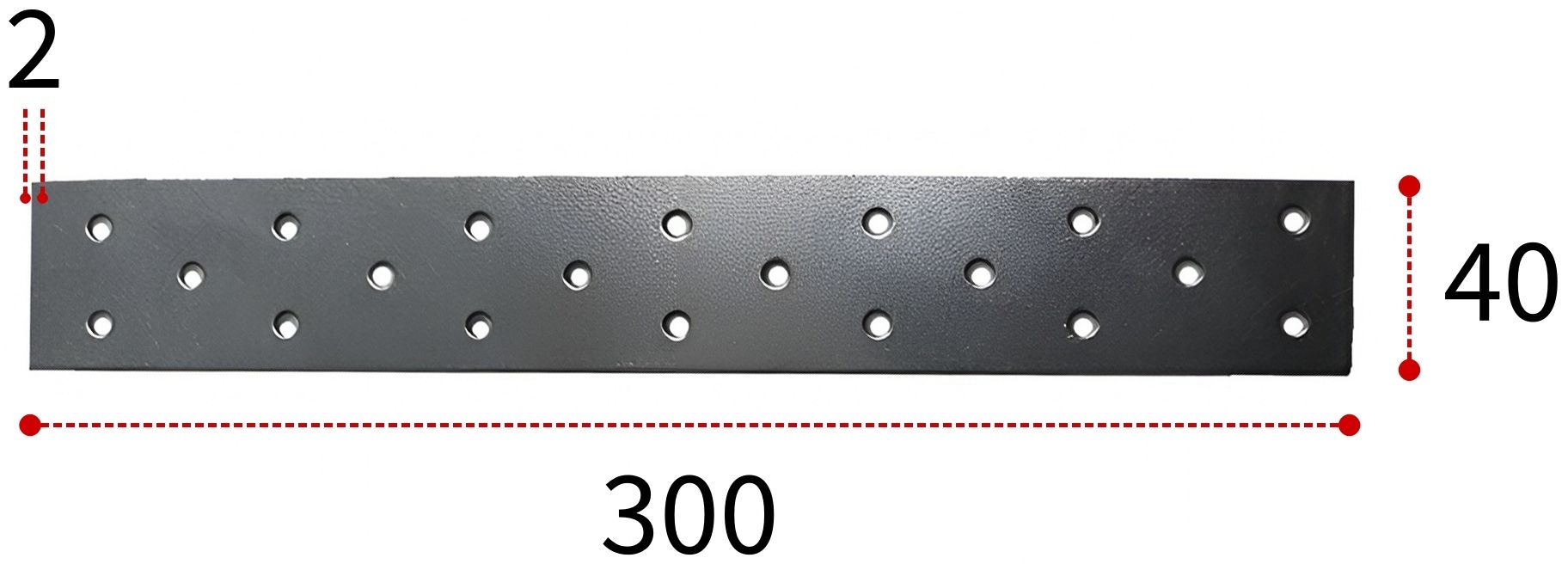 Соединительная пластина ПТ 300х40х2 мм, горячий цинк - фото