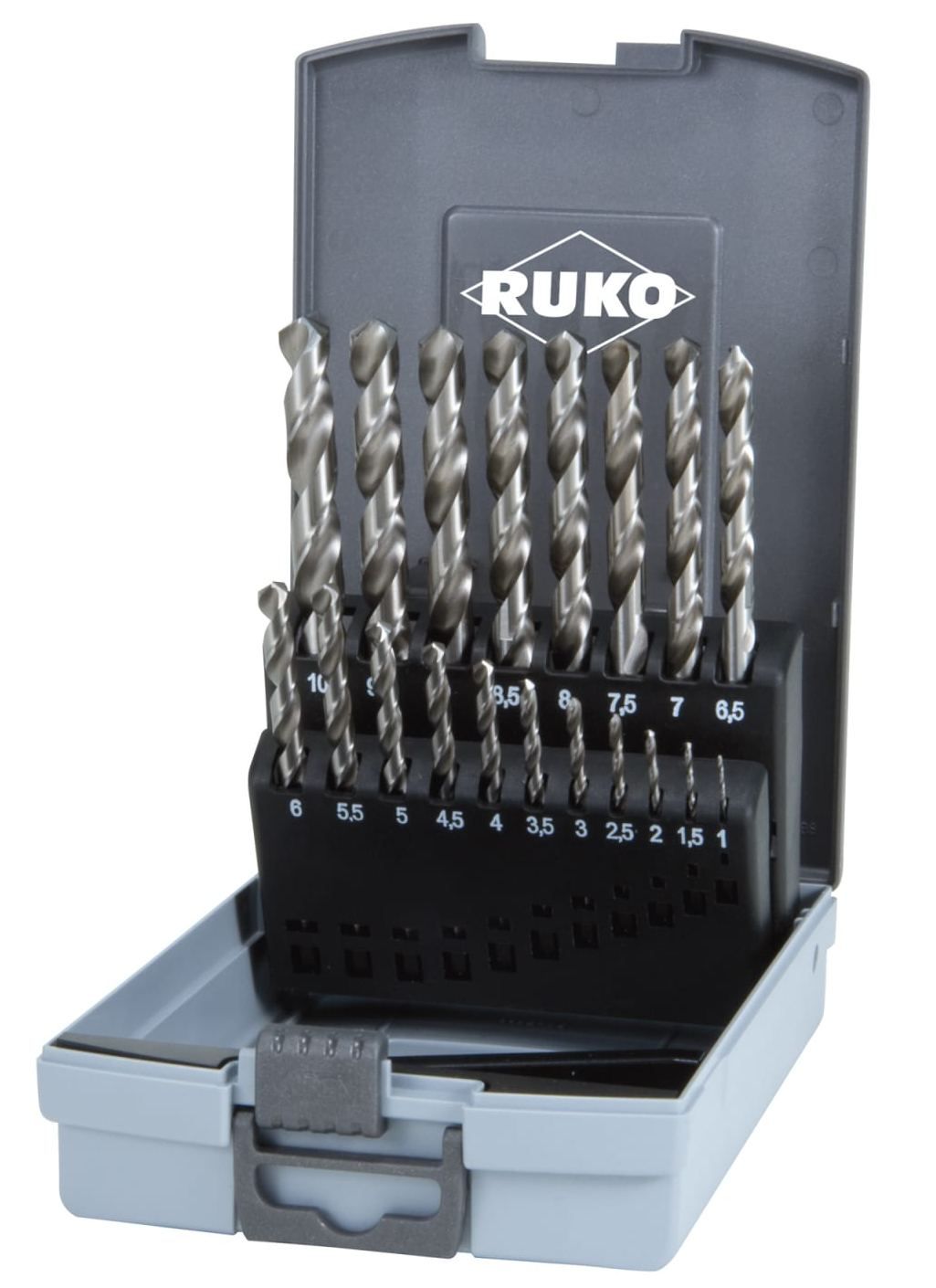 Набор сверл по металлу 1-10 мм HSS-G DIN 338 RUKO 214214RO - фото