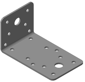 Уголок крепежный ассиметричный 50х90х55х2 мм Буратино 2/5, оцинкованная сталь - фото