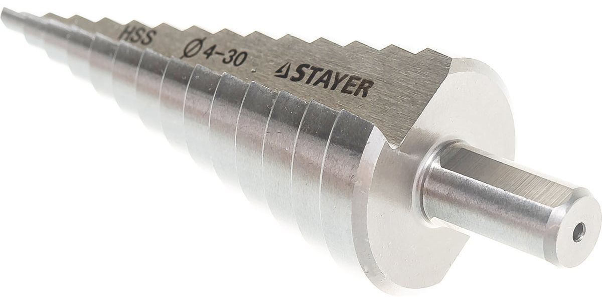 Набор сверл ступенчатых 4-30 мм Max Drill Stayer 29660-4-30-H3, 3 шт - фото