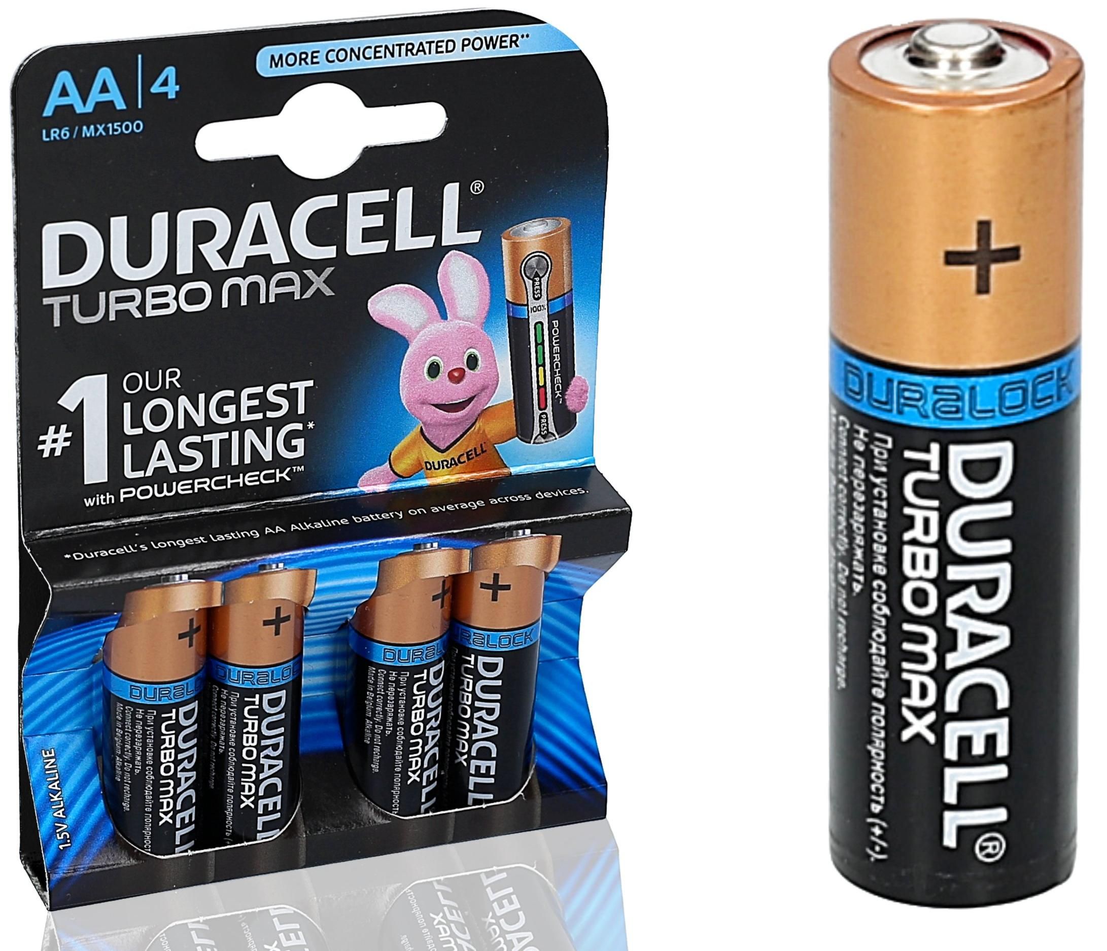Батарейка Duracell Turbo Max LR6 BL4 - фото