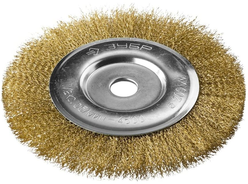 Щетка дисковая витая латунированная 125 мм для УШМ Профессионал ЗУБР 35187-125 - фото