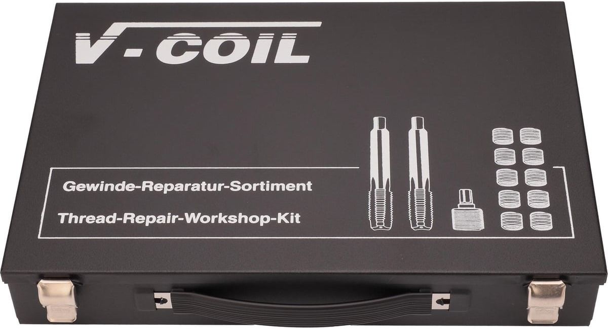 Набор для восстановления резьбы М30х3,5 мм Volkel V-Coil 04054, 12 предметов, метрическая резьба - фото