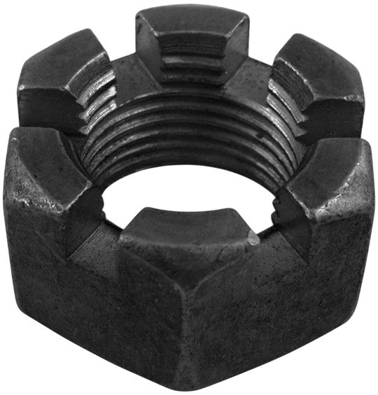 Гайка дюймовая корончатая UNC 1/2"-13 DIN 935, сталь без покрытия - фото