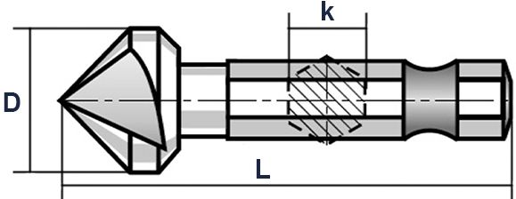 Зенковка-бита по металлу коническая 90° с шестигранным хвостовиком E1/4" Bucovice, сталь HSS - фото