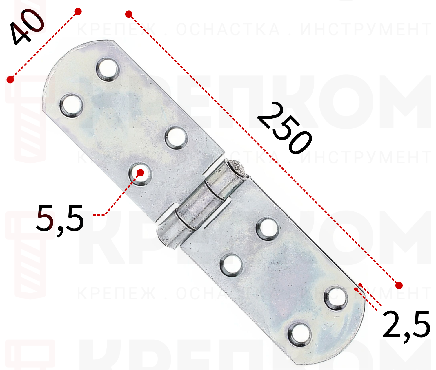 Петля для ящиков 250х40 мм Gah Alberts 315702, оцинкованная сталь - фото