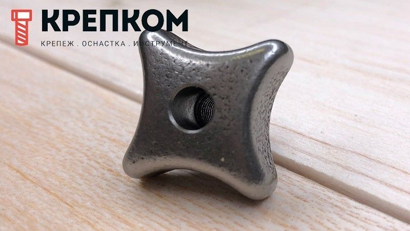 Ручка лепестковая с внутренней резьбой DIN 6335 тип D, чугун - фото