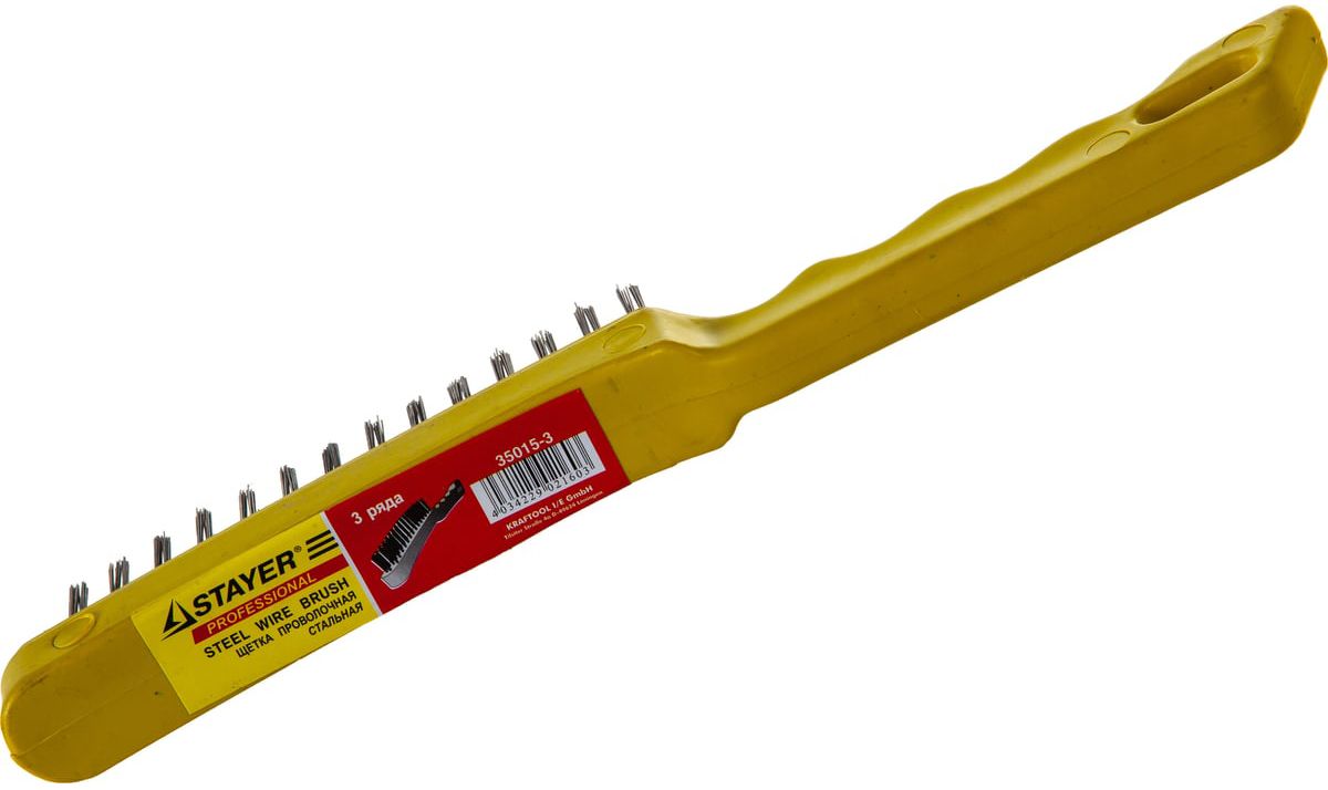 Щетка проволочная стальная с пластиковой ручкой Professional Stayer - фото