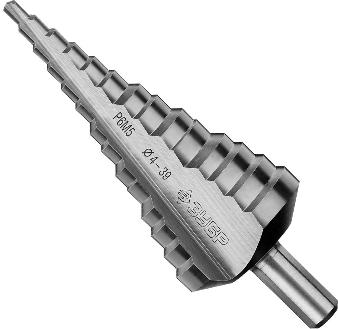 Сверло по металлу ступенчатое 4-39 мм, 14 ступеней, 3Т хвостовик ЗУБР 29670-4-39-14, сталь Р6М5 - фото