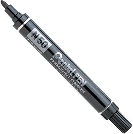 Изображение товара Перманентный ударопрочный маркер Pentel Pen N50-A 2 мм черный для долговечной маркировки