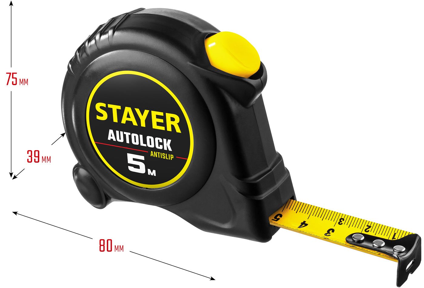 Рулетка измерительная с автостопом Stayer Autolock - фото