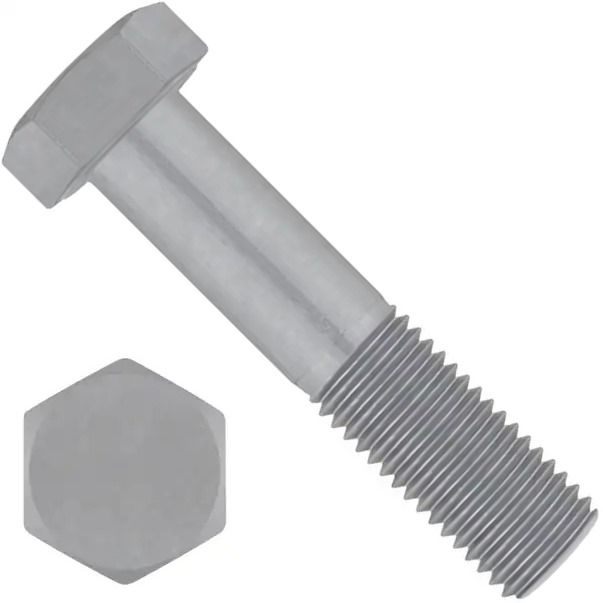 Болт шестигранный с неполной резьбой DIN 931, термодиффузное цинкование - фото