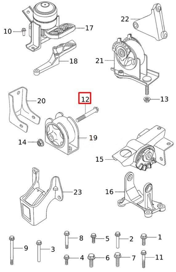 Болт шестигранный М10х1,25х90 мм с фланцем SN-10186 - фото