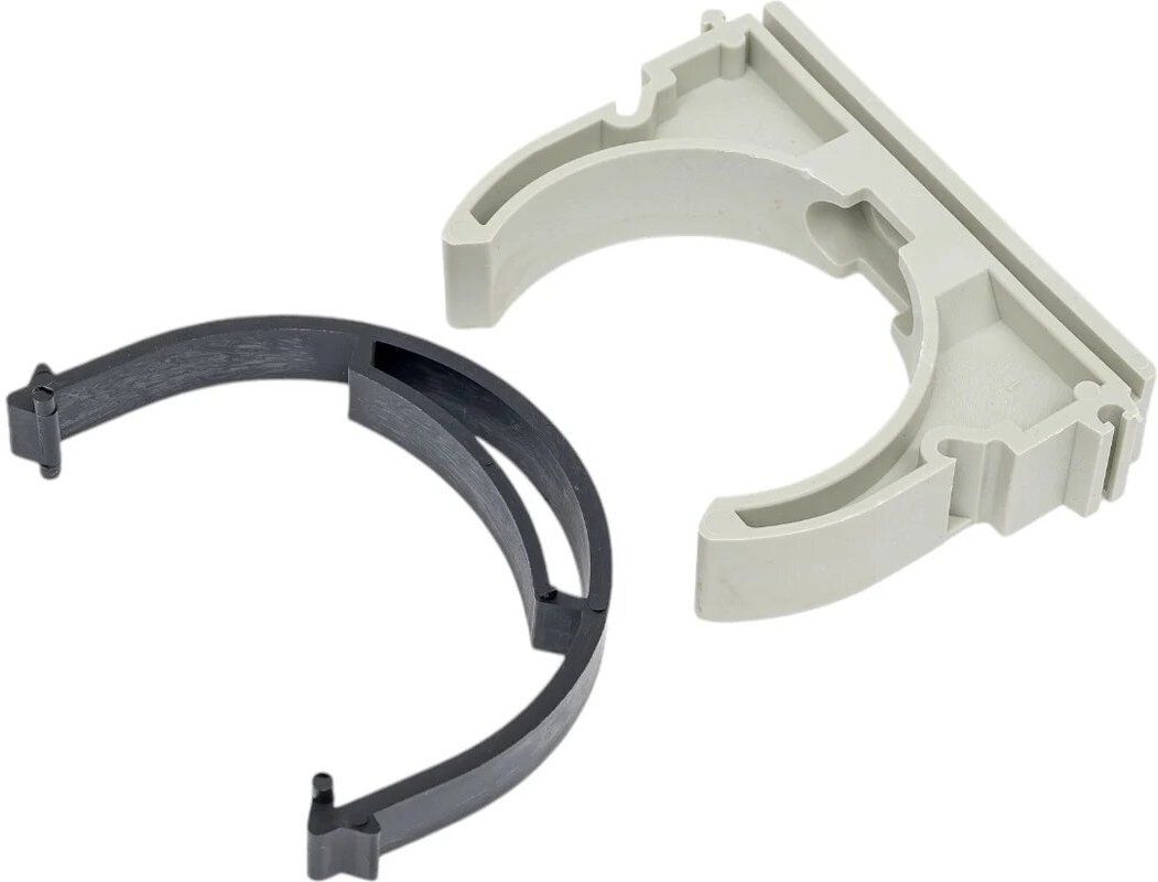 Клипса для труб 50 мм с фиксатором Росдюбель 17-0225, пластик - фото