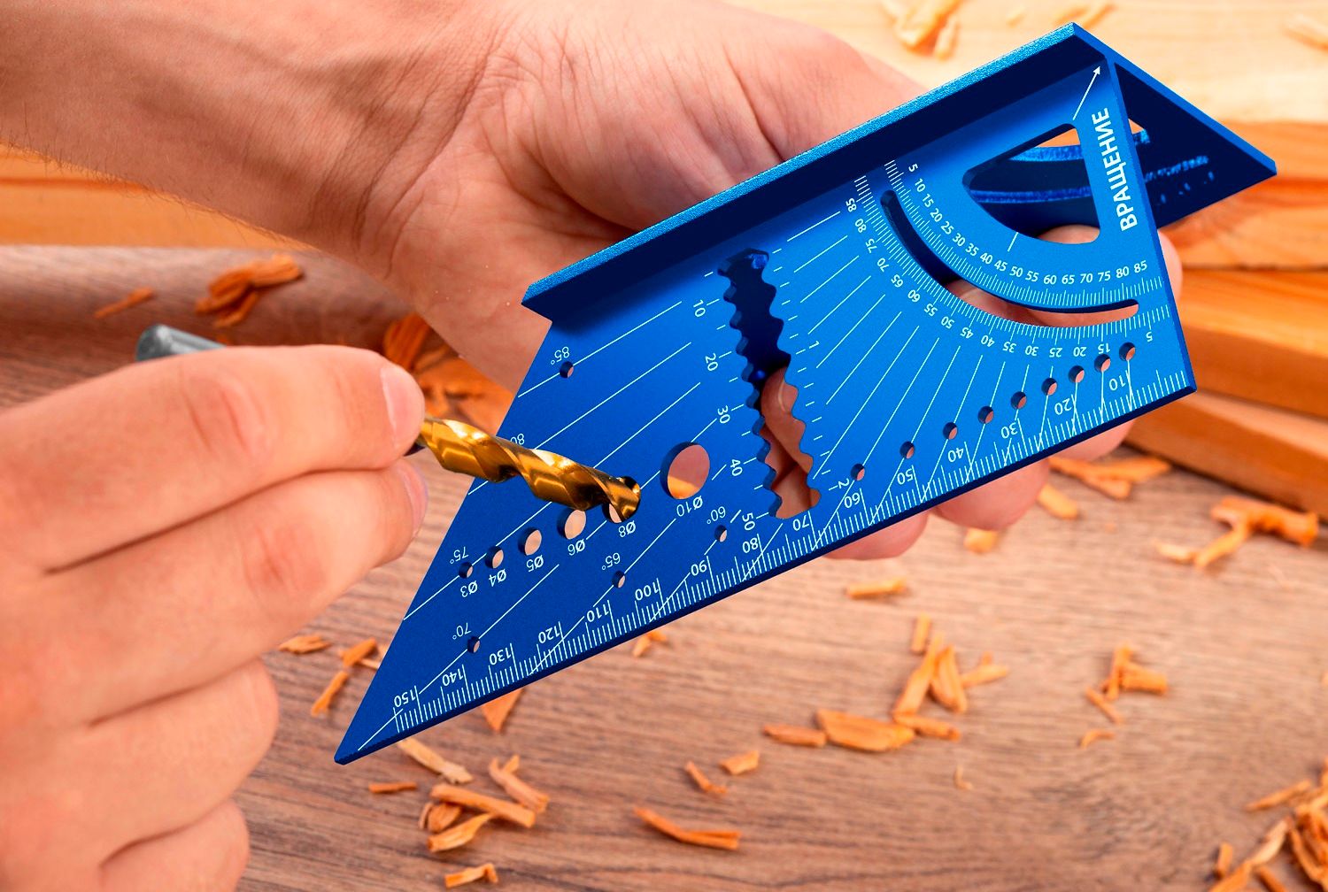 Угольник многофункциональный 7 в 1 3D ЗУБР 34399, алюминий - фото