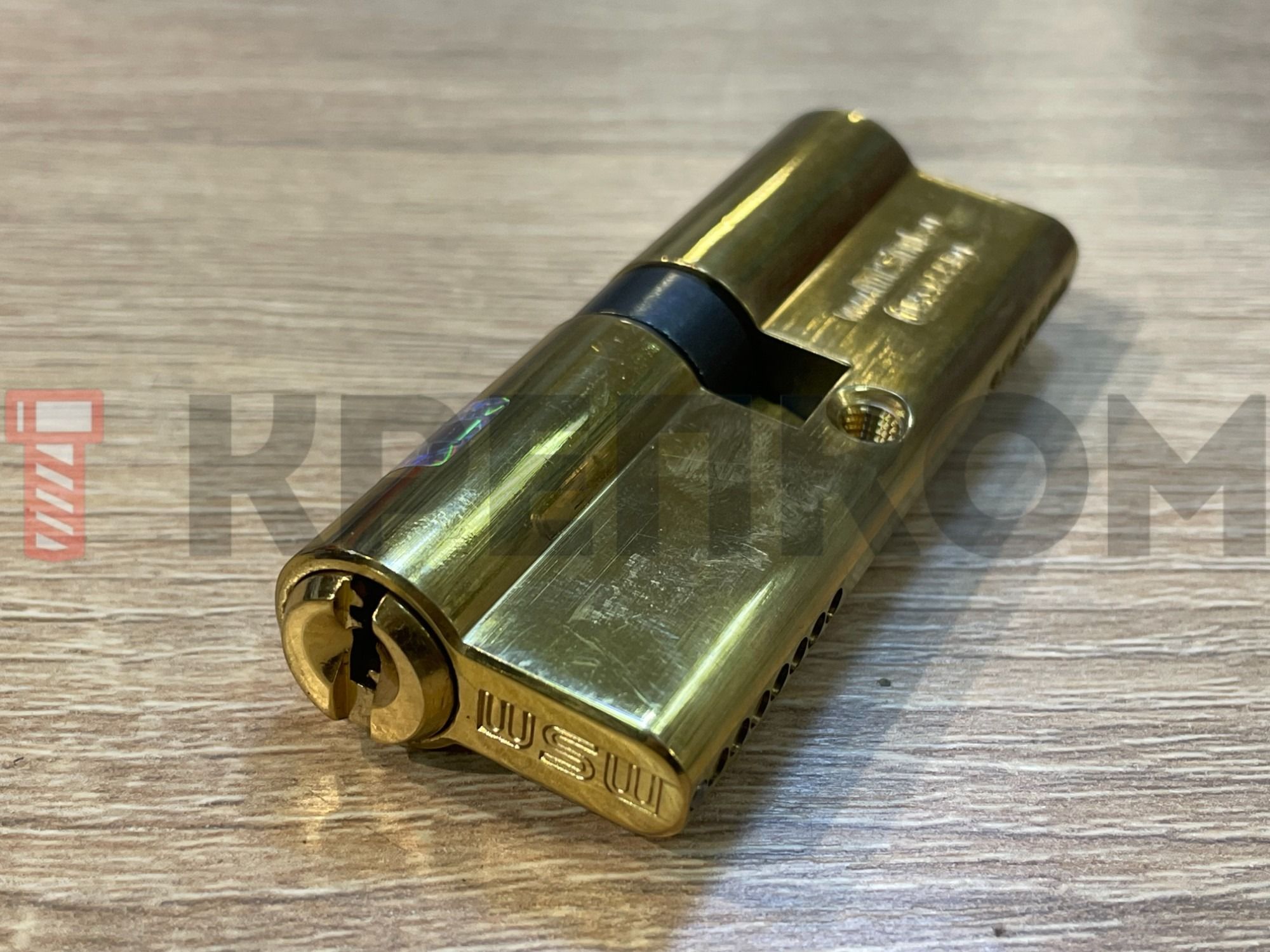 Цилиндровый механизм, перфорированный ключ-ключ C80 мм MSM, PB (полированная латунь) - фото