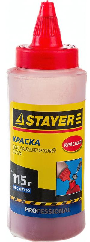 Краска красная 115 гр для малярных разметочных шнуров Stayer 2-06401-2_z01 - фото