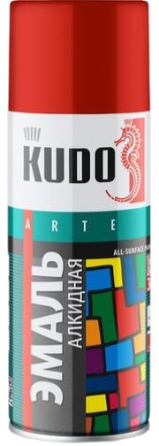Эмаль универсальная 520 мл Kudo KU-1003, красный - фото