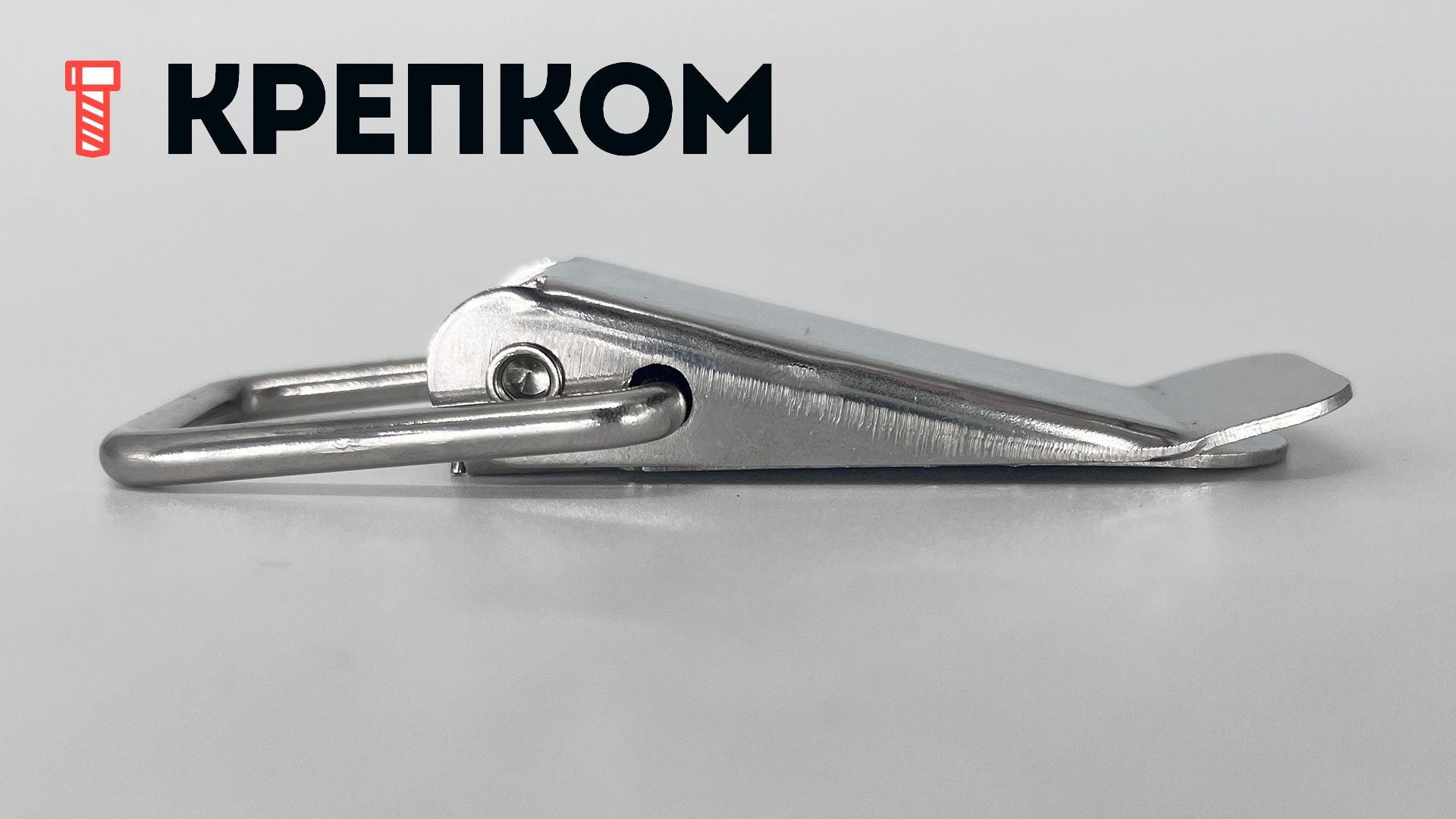 Замок-защелка лягушка L=89 B14C, нержавеющая сталь А2 - фото