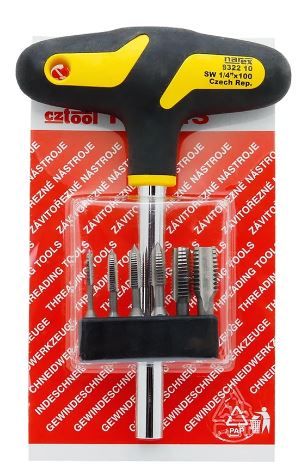 Набор метчиков с Т-образной магнитной отверткой М4-М12 Bucovice 948300, 7 предметов  - фото