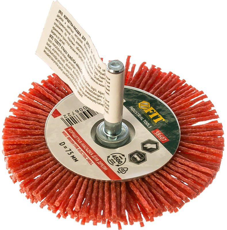 Корщетка-колесо 75 мм для дрелей FIT 38607 - фото