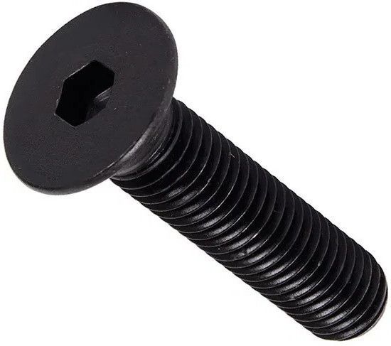 Винт дюймовый BSW 3/8"-16 x 2" (50,8 мм) DIN 7991, класс прочности 10.9, оксидированная сталь - фото