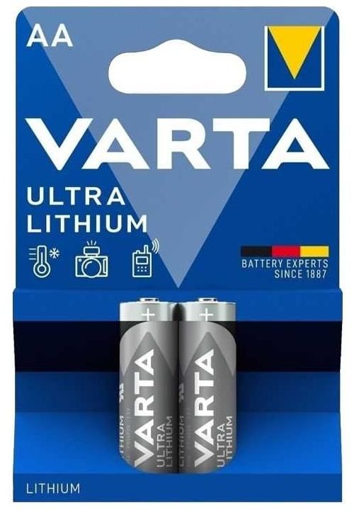 Батарейка 6106 литиевая пальчиковая АА 1,5 В Varta 6106301402М, 2 шт в блистере - фото
