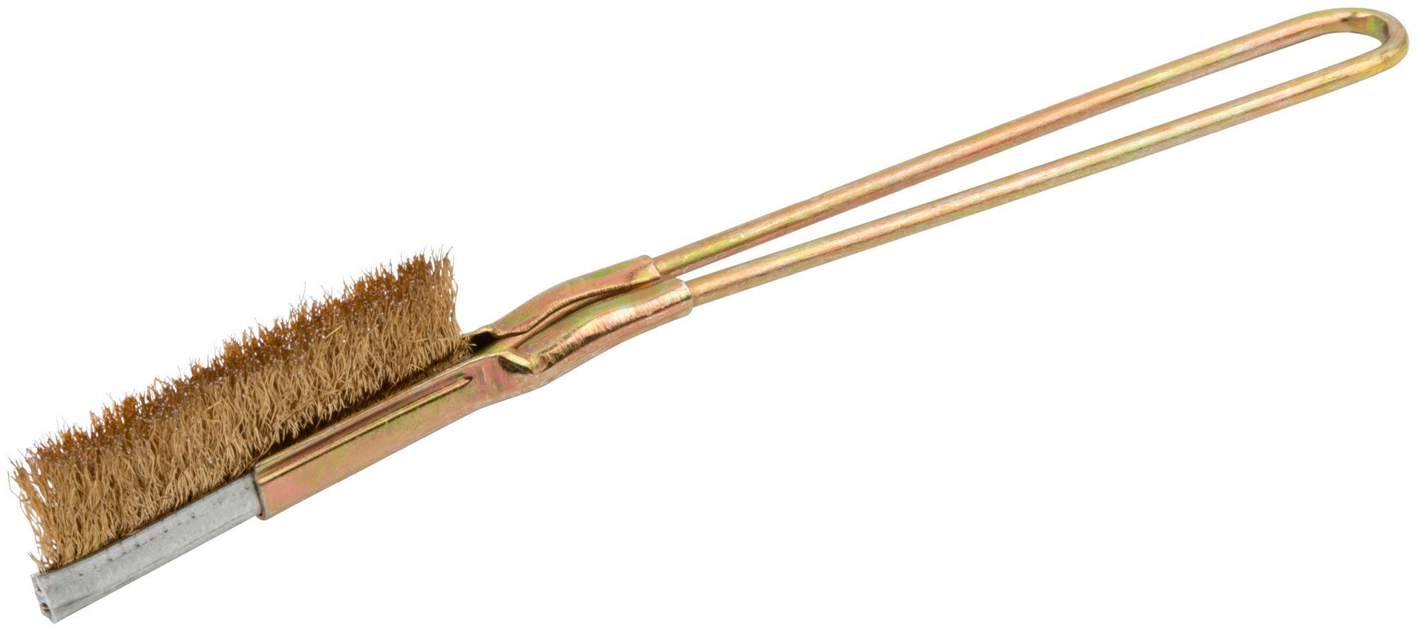 Щетка-мини гофрированная ручная прямая 250 мм FIT 38448, латунированная сталь - фото