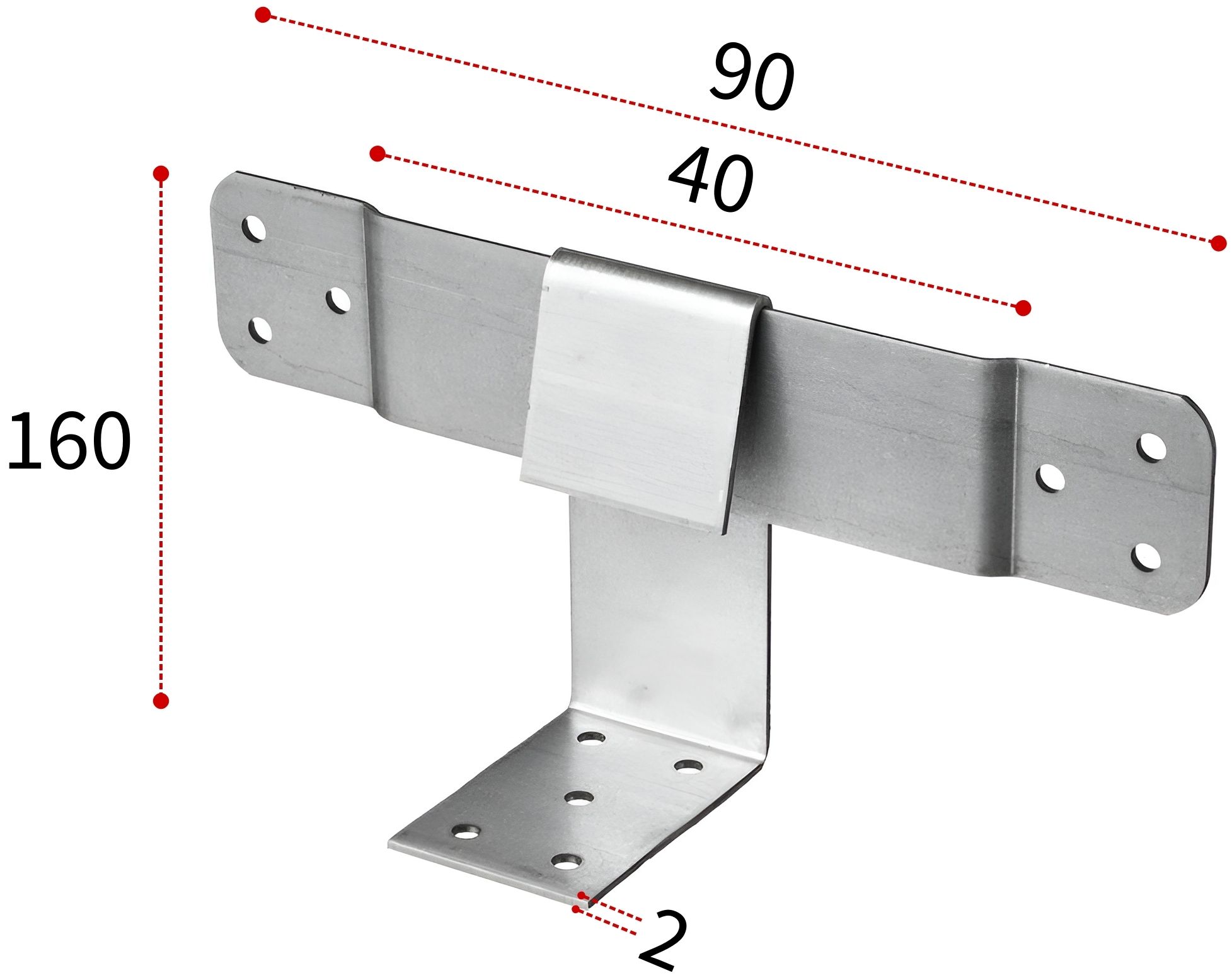 Скользящая опора 160х40, оцинкованная сталь - фото