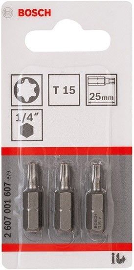 Набор бит TORX Т15 длина 25 мм Bosch 2607001607 - фото