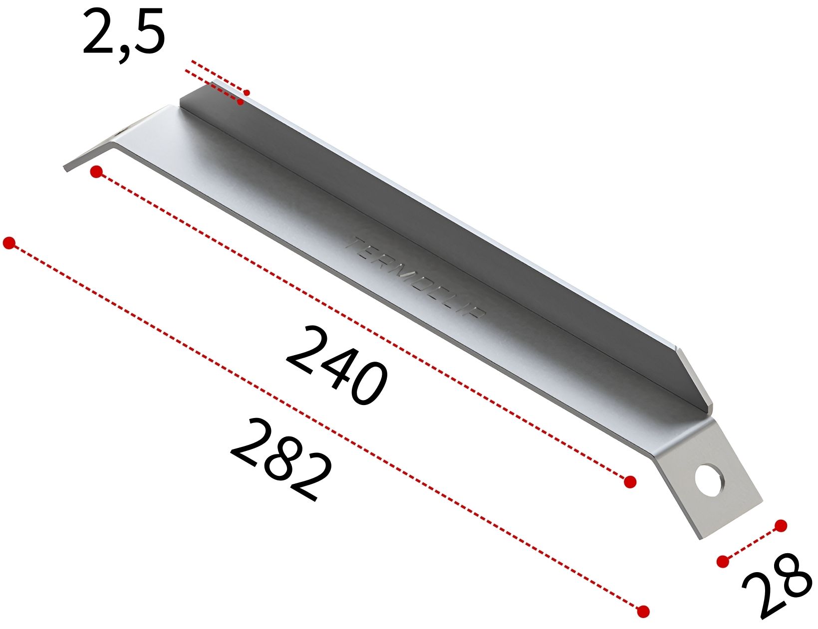 Опора усиливающая 45° 28 L240 2,5F2 TERMOCLIP - фото