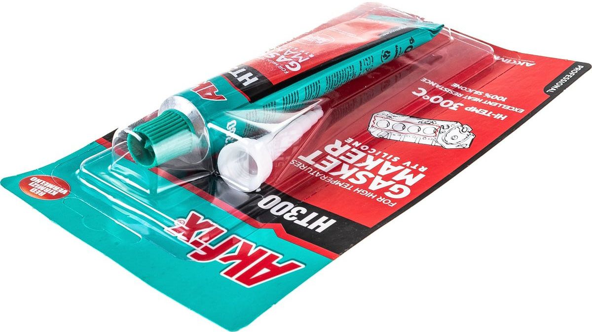 Герметик силиконовый термостойкий 50 мл HT300 Akfix SA215, красный - фото