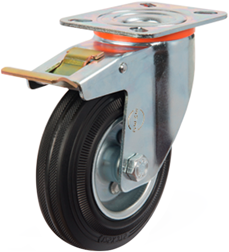 Колесо промышленное поворотное с тормозом Emes EM01 SPR F - фото