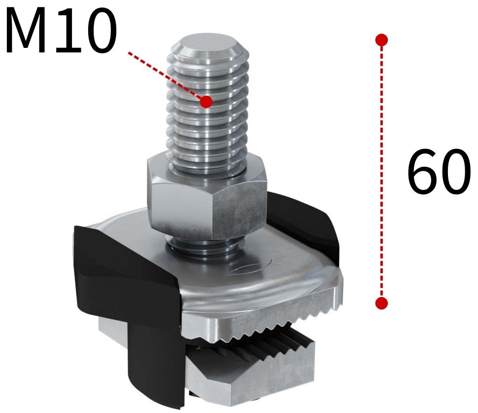 Болт Т-образный для монтажной системы FLS Fischer FHS Clix М10х60 538660, оцинкованная сталь - фото