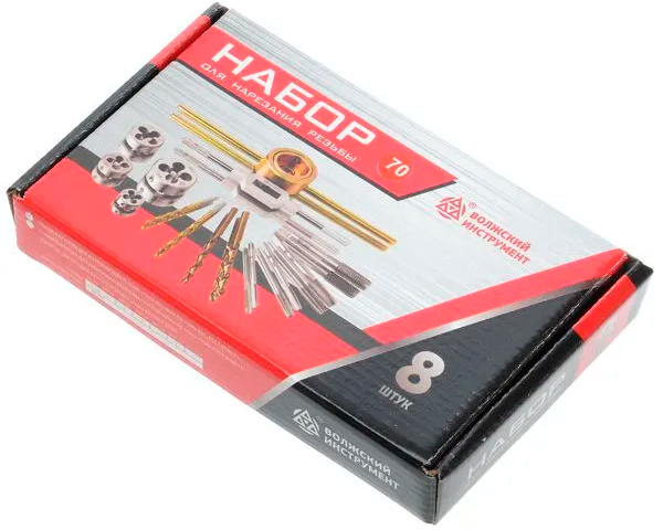 Набор метрических плашек №70 М3-М12 Волжский Инструмент 5503087, 8 шт - фото