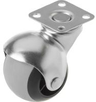 Колесо-шар мебельное из серой резины с площадкой, 50 мм SCMG 25 