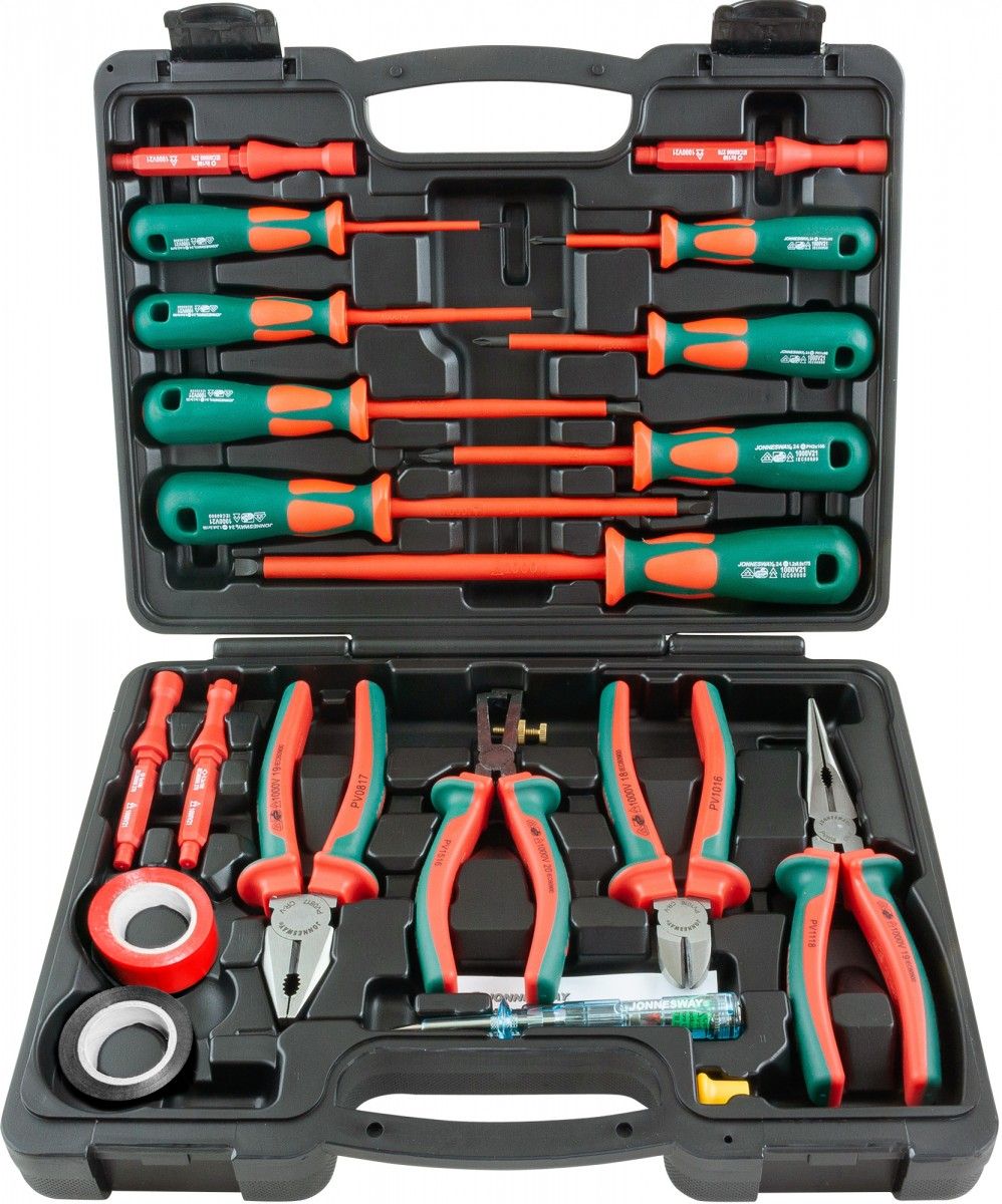 Изображение товара Набор диэлектрических отверток и инструментов Jonnesway PSV120S, 20 предметов