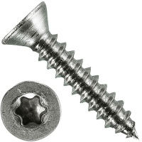 Саморез с потайной головкой 5,5х42 мм T25, ISO 14586 (DIN 7982) форма C, нержавеющая сталь А2, 500 шт