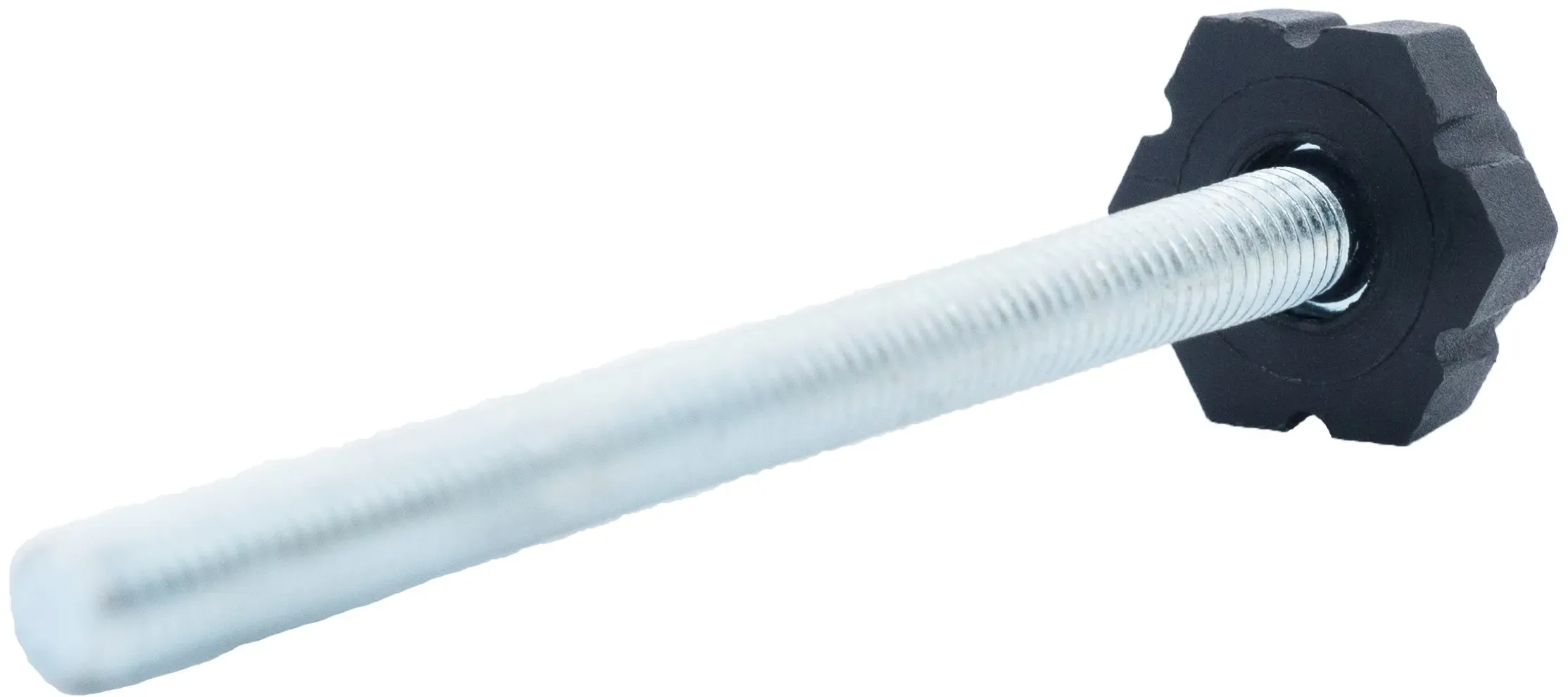 Опора регулируемая с шестигранным основанием 19 мм и резьбовым стержнем М6х80 19М6-80ЧН, пластик - фото