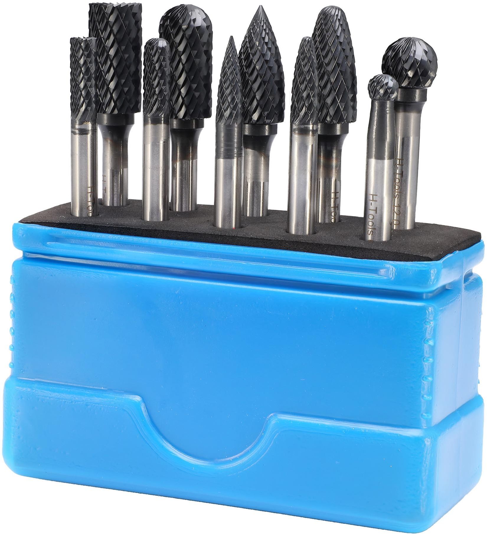 Набор борфрез твердосплавных 6 мм HM TiALN H-Tools Mini-Box 116002FHT, 10 шт - фото