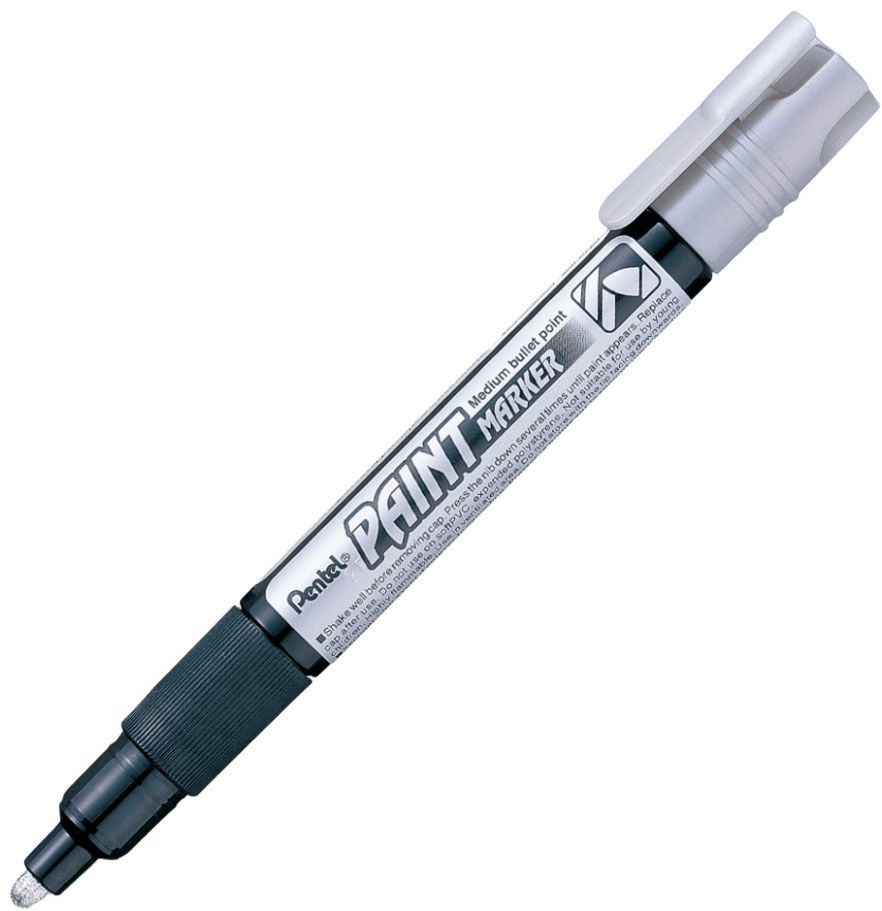 Маркер перманентный 4,2 мм Paint Marker, Pentel MMP20-Z, серебро - фото