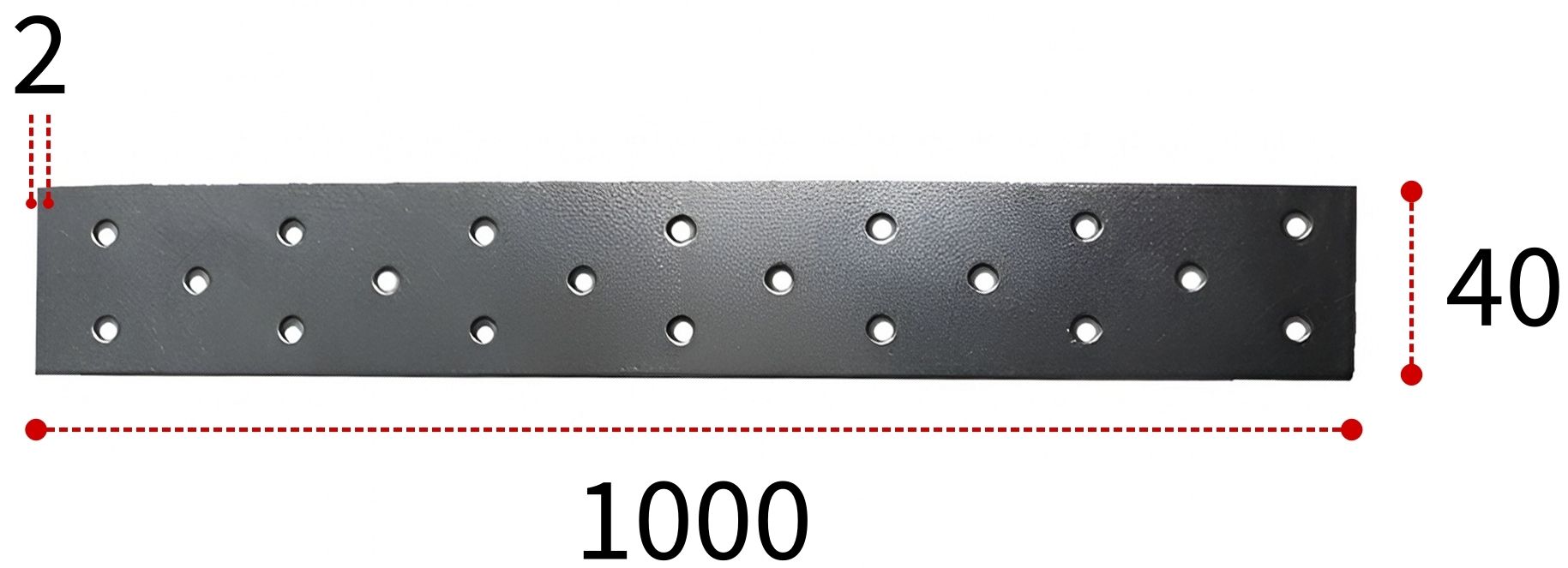 Соединительная пластина ПТ 1000х40х2 мм, горячий цинк - фото